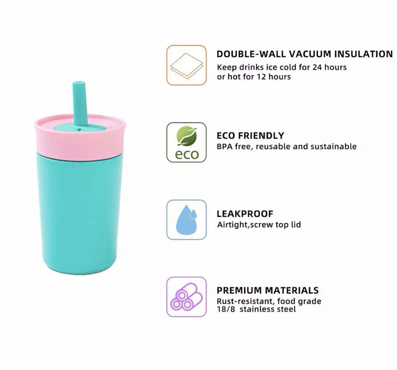 Mug style Owala kids ( pour bébés et enfants ) – Image 3