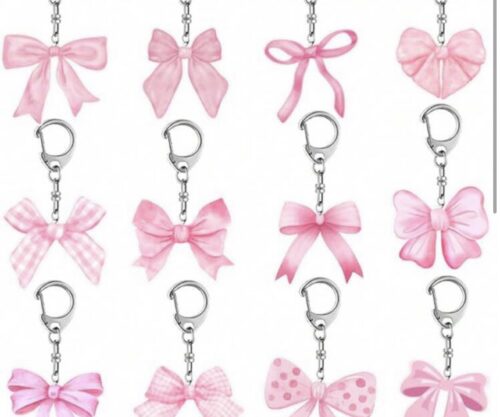 Pink bow charms