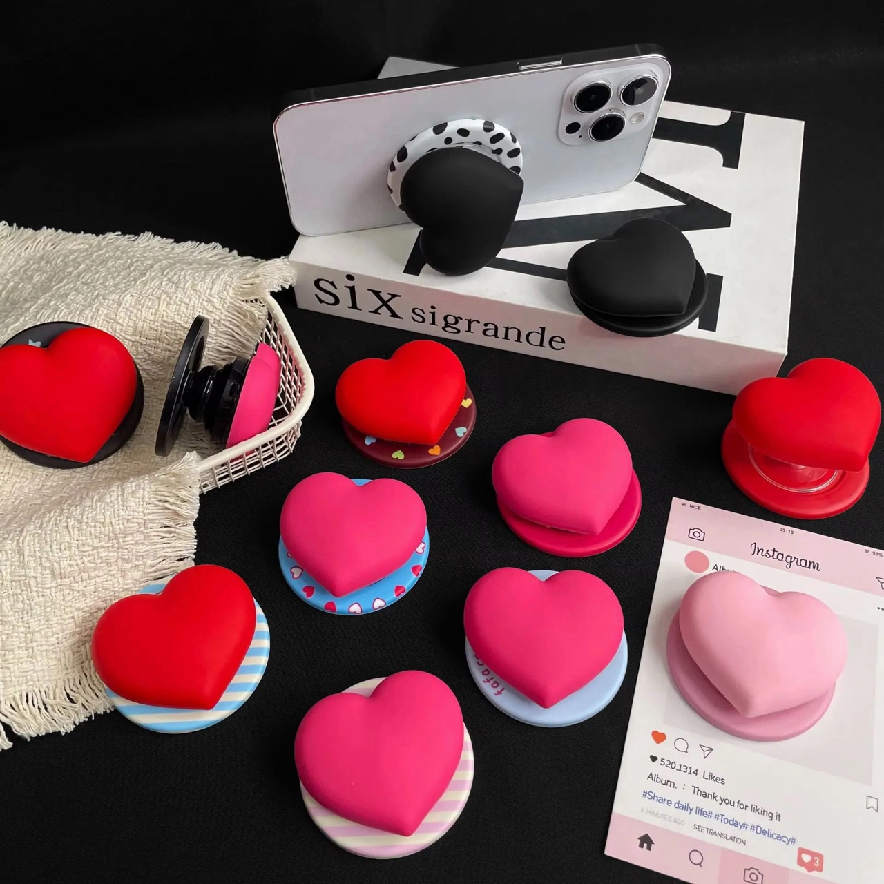 Popsocket cœur compatible MagSafe