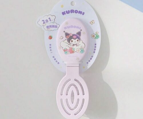 Brosse à cheveux avec miroir kuromi